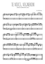 Téléchargez l'arrangement pour piano de la partition de Traditionnel-Te-voici-vigneron en PDF